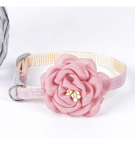 Collar Para Gatita Perrita Ajustable Color Rosa Con Hebilla