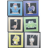  Galinha Pintadinha Kit 6 Placas Decorativas Vazadas Mdf