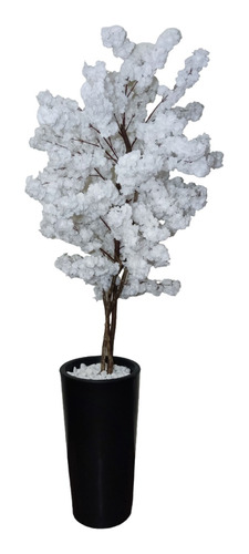 Arvore Artificial Cerejeira Branca Tronco Natural 30 Galhos