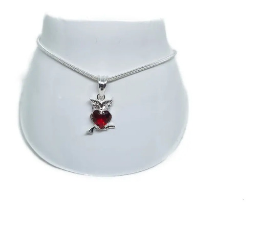 Pulsera De Buho Rojo Zirconias De Plata +estuche S6