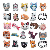 Dijes Charms Pins Para Zapatos Crocs De Gato 25uds.