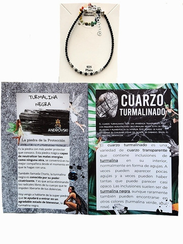 Pulsera Turmalina Negra +cuarzo Turmalinado Doble Protección