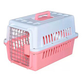 Jaula Transportadora Viaje Paseo Mascota Perro Gato Reptil Color Rosa