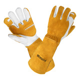 Mixbird Guantes De Jardin Gruesos De Cuero Largo, Guantes De