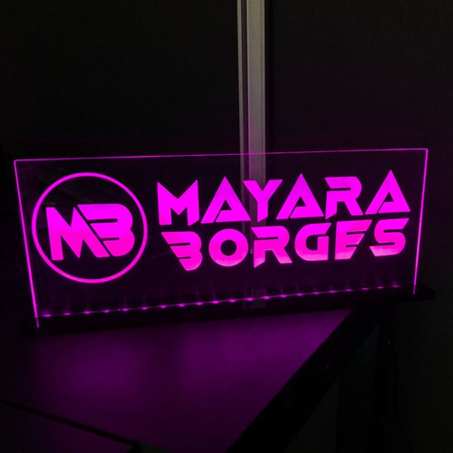 Display Acrílico Iluminado Led Personalizado Presente 40 Cm Cor Da Estrutura Rosa