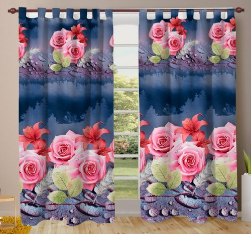 Cortinas Ambiente Estampadas Cisnes Rayas Rosas Mandalas