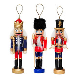 Pack 3 Cascanueces Navideño Colgante Adorno 12cm Navidad