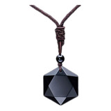Menglina Collar De Piedra Natural Con Hexagrama De Obsidiana