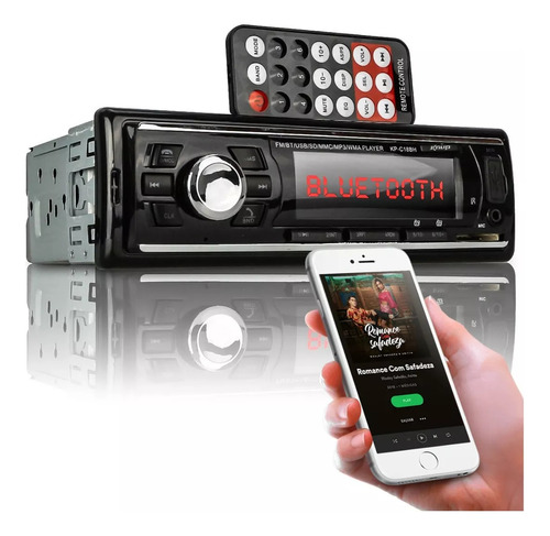 Auto Rádio Som Automotivo Bluetooth Mp3 Player Usb Fm Sd Aux