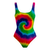 Body Maiô Estampado Feminino Espiral Tie Die