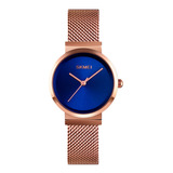 Reloj Mujer Skmei 1595 Acero Minimalista Elegante Clasico