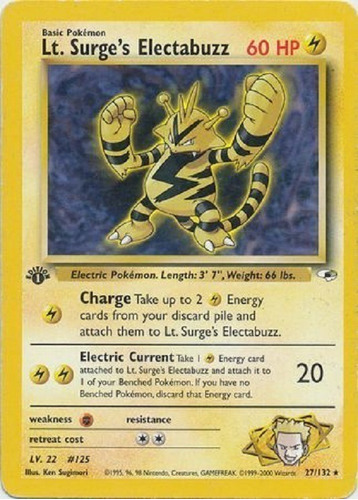 Lt. Surge's Electabuzz 27/132 Raro Pokemon Tcg