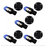 Conector Plug Speakon Kit 10 5macho + 5 Femea Qualidade