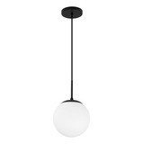 Pendente Luminária Globo Jabuticaba Vidro Lavabo Preto 20cm