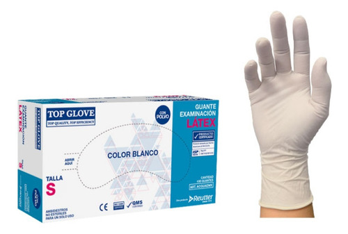 Guante Examinacion Latex Top Glove (selecionar Talla)