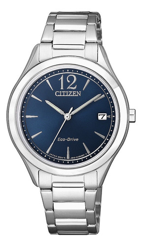 Reloj Citizen Mujer Clasico Eco Drive Fecha Fe612086l Color De La Malla Plateado Color Del Bisel Plateado Color Del Fondo Azul