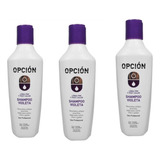 Shampoo Matizador Violeta Opcion Cabello Rubio X225ml X3