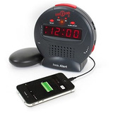 Sonic Alert Sbj525ss Despertador, 5  X 5 , Negro-rojo