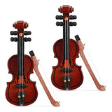 2 Piezas De Violín De Madera En Miniatura, Modelo De Mini V