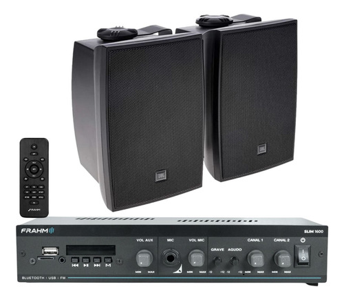 Som Ambiente Frahm 2 Canais Bluetooth Sd Usb + Caixas Jbl