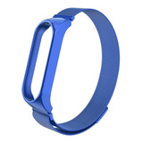 Pulseira Metal Aço Inox Para Xiaomi Mi Band 3 E Mi Band 4 Cor Azul-escuro