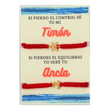 10 Kits Pulseras Ancla Timón Hilo Rojo Parejas Amor Amistad 