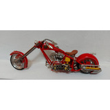 Motocicleta Chopper Bomberos A Escala 17cm Largo Joy Ride