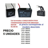 Capacitor Condensador Arranque Motor 6 Uf X 450v  X 5 Unid