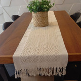 Caminho De Mesa 40x220cm Trilho Mesa Macrame Cru Decorativo