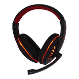 Fone De Ouvido Over-ear Gamer Exbom Hf-g310p4 Preto E Vermelho Com Luz Led