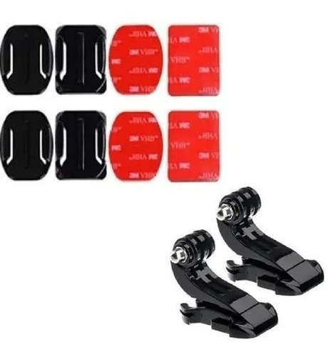 Kit Gopro Suportes Adesivos Curvos E Retos J Hook