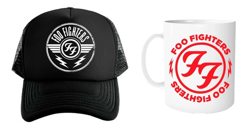 Gorra Black Unisex Y Taza 11oz Foo Fighters Dave Grohl