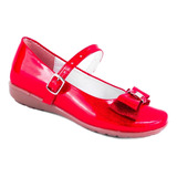 Zapato Niña Princesa Moño Rojo Zapatillas Casuales 253-lr