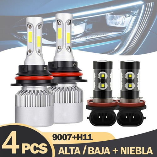 Kit Faros Led 8000lm Luz Alta Y Baja/niebla Para Nissan