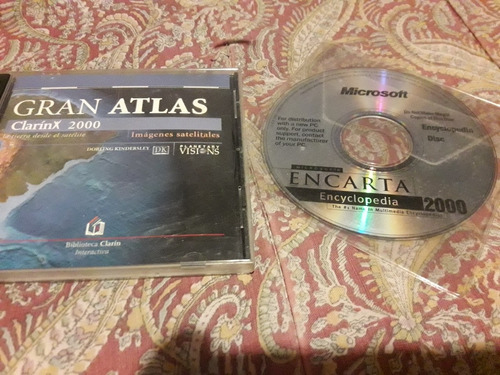 Cd Atlas Clarin. Encarta 2000. Juegos Para Pc Genios
