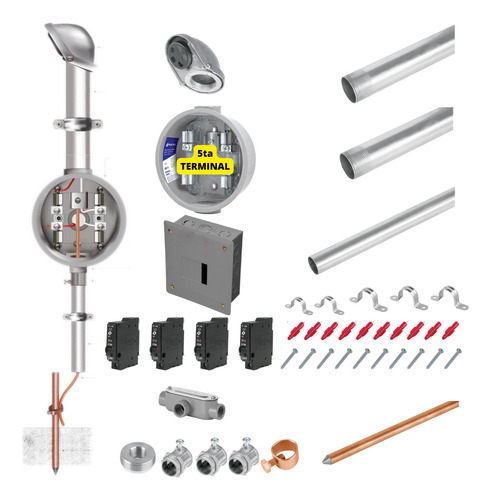 Kit Acometida Mufa Cfe 3m Bifasico 5ta Terminal 220v 4 Pasti