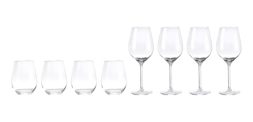 Set De 4 Copas Y 4 Vasos Para Vino