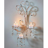 Candelabro Para Colgar En La Pared, 3 Velas Led Con Soporte.