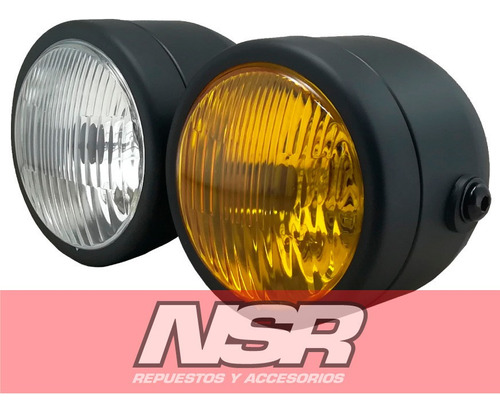 Farol Delantero Negro Doble Ambar Cristal Street Fighter Nsr