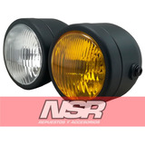 Farol Delantero Negro Doble Ambar Cristal Street Fighter Nsr