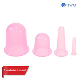 3*4pcs 4 Tama?os Silicona Taza De Masaje Facial Ventosas De