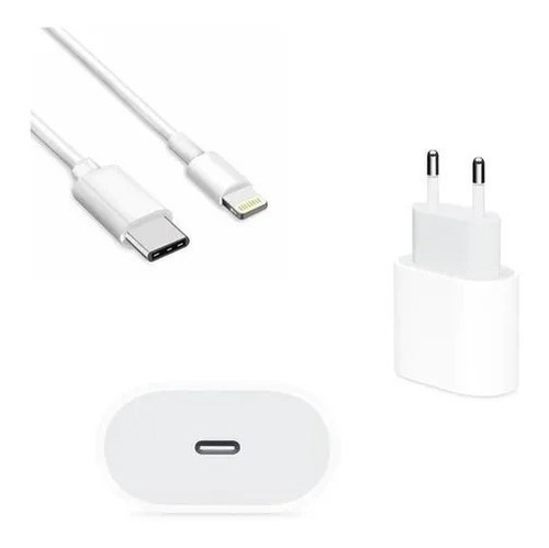 Kit Carregador Completo Lightning iPhone Original Tipo C 2m