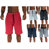 Kit 5 Bermudas Masculinas Moletom Short Qualidade Listras 