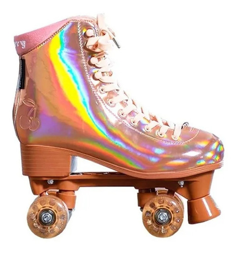 Patins Quad Hd Inline Cherry Tradicional Gold/rose + Brinde