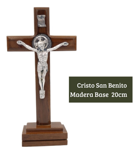 Cristo De San Benito De Base En Madera Cruz En Madera 20cm 