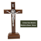 Cristo De San Benito De Base En Madera Cruz En Madera 20cm 