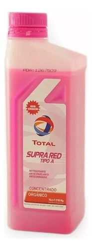 Liquido Refrigerante Total Supra Red Tipo A 1l
