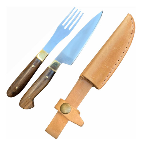 Juego Cuchillo Tenedor Parrillero Asador Cocina Premium