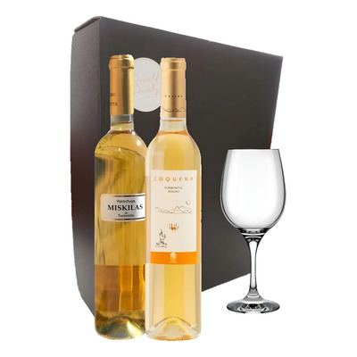 Combo Vino Miskilas + Coquena Torrontés 500ml + Copa + Box