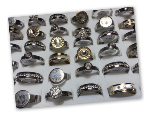 12 Anillos Acero Quirurgico Lote San Benito Sin Fin Etc